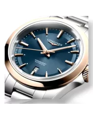 Conquest Acciaio oro auto 30mm Blu matt Longines Ref L33205926