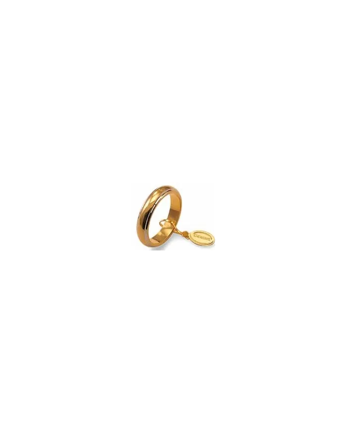 Fede classica in oro giallo bordi bianchi rodiati 7,0g UnoAErre
