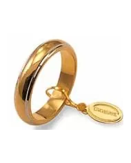 Fede classica in oro giallo bordi bianchi rodiati 7,0g UnoAErre