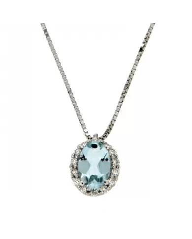 Collana Acquamarina 0,28 ct Diamanti 0,08 ct